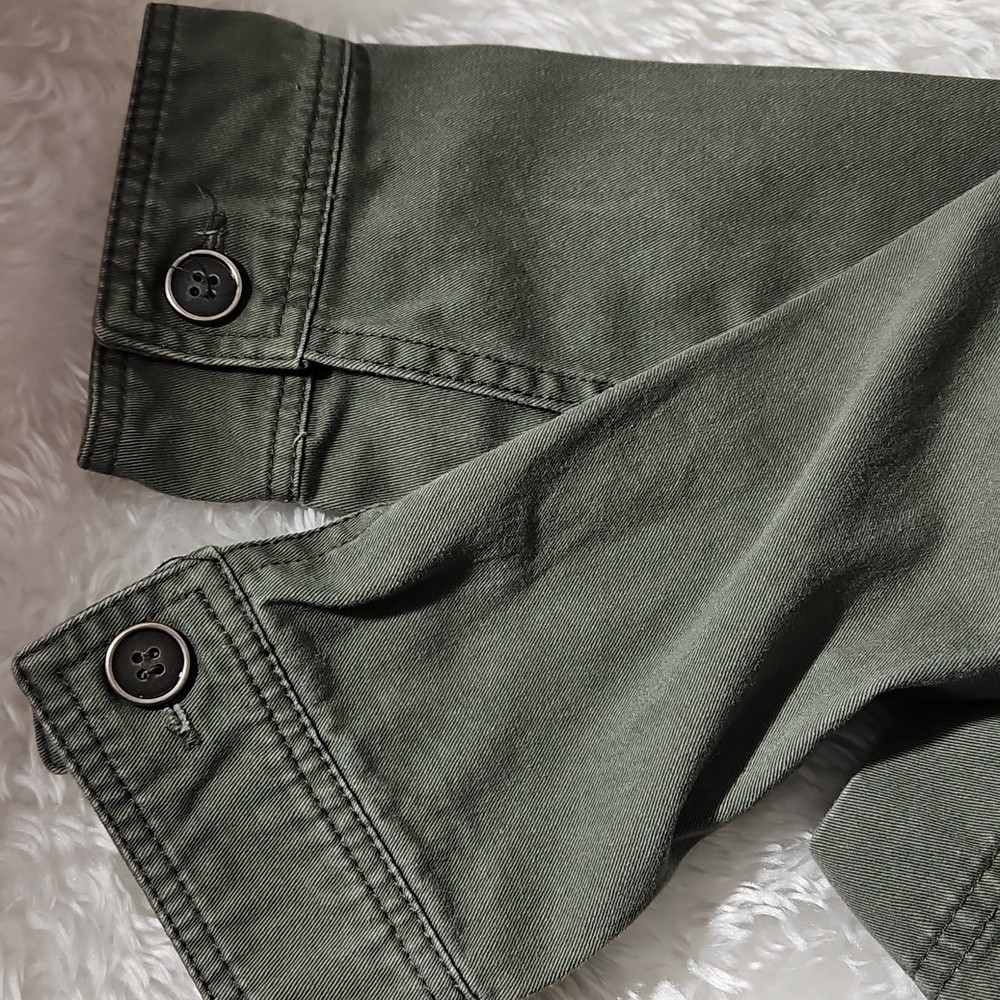 Full Tilt Olive Green Utility Jacket Cotton Size Small Medium - Picture 11 of 17